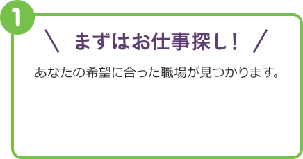 まずはお仕事探し！